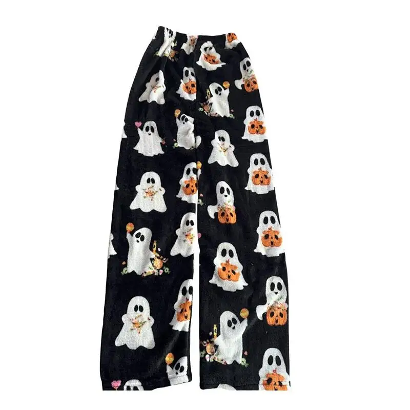 Home Wear Trousers New Animation Splicing Pajamas Pants Halloween Cartoon Pajamas Trousers Women's Home Trousers Autumn Winter