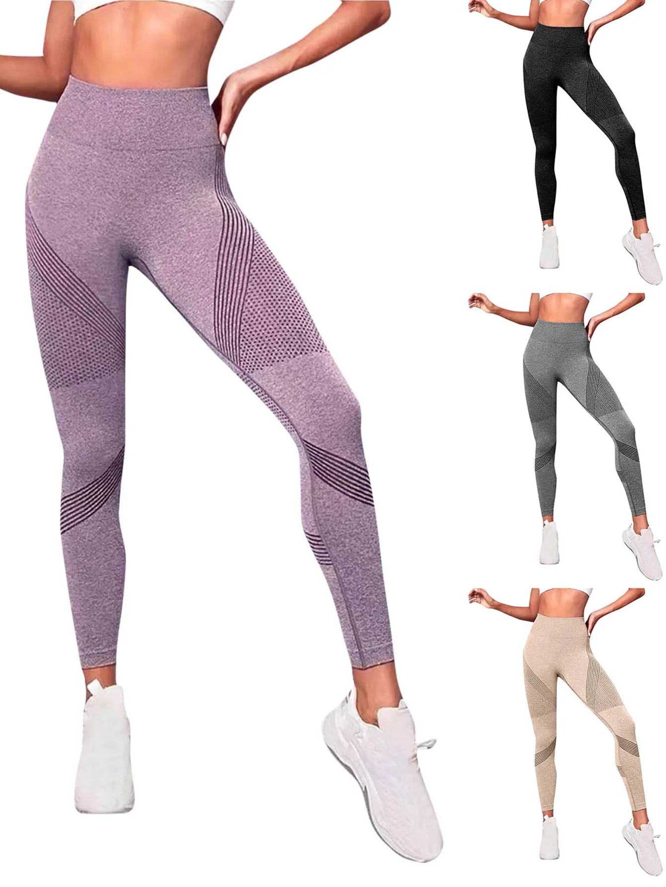 

High Waist Fitness Leggings Striped Mesh Women Leggings High Waist Hip Liftting Outdoor Trainning Running Fashion Elastic Pants