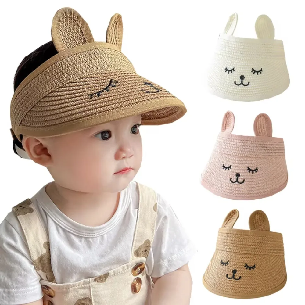 

New Bear Ears Baby Hats UV Protection Sun Shading Baby Sun Hat Breathable Adjustable Sunscreen Cap Outdoor Children Toddler