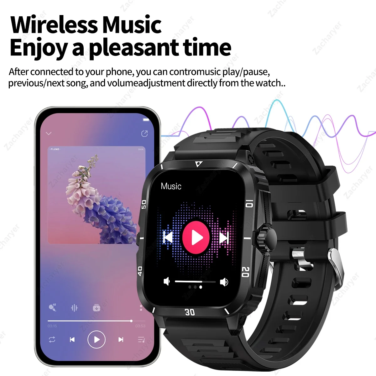 HOT Smart watch, wireless communication, application control, multi-motion mode, fitness monitoring