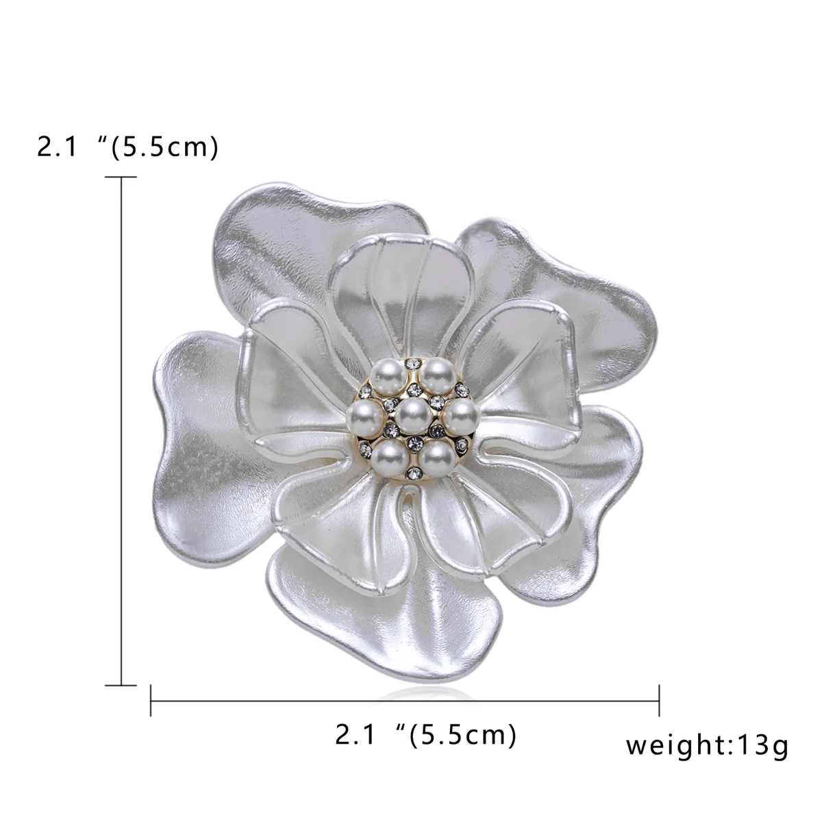 Elagant Camellia Flower Brooch For Women Fashion White Floral Decoration Lapel Pins Delicate Plant Corsage Wedding Jewelry Gifts