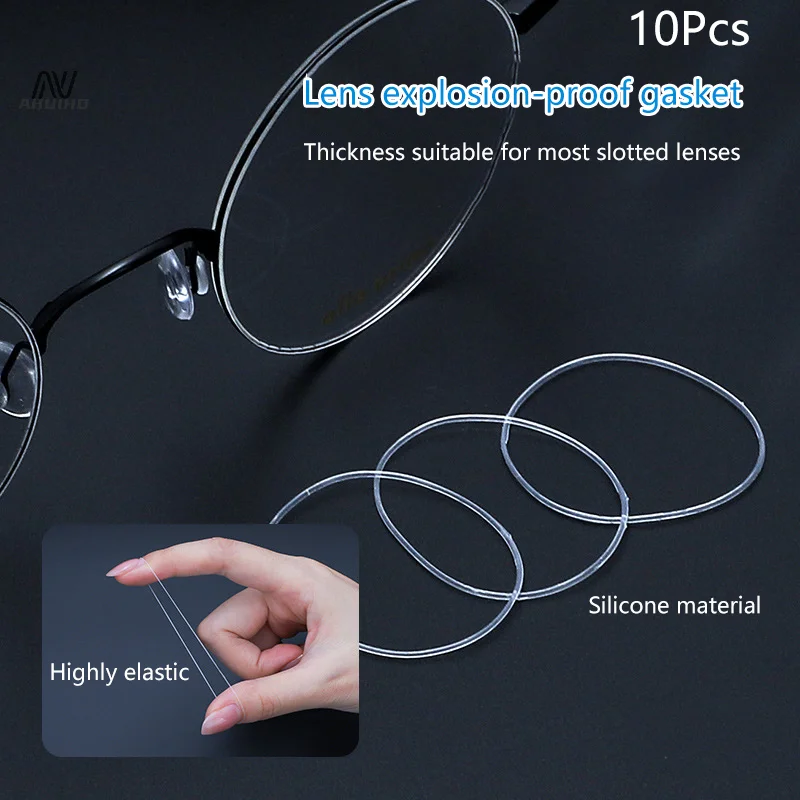 10pcs Silicone Gasket Explosion-Proof Gasket For Eyeglass Lenses Spectacle Fitting Tools Prevent Glasses From Cracking