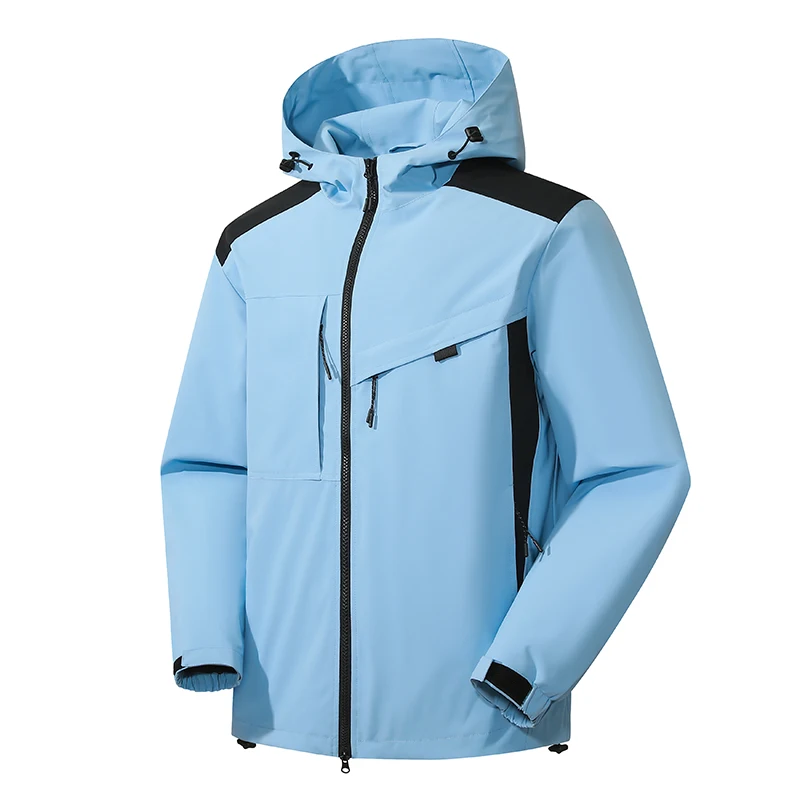 

2025 New Men's Outdoor Climbing Jaet Waterproof Windproof Breathable Sports Coat Polyester Fiber White Du down Filling