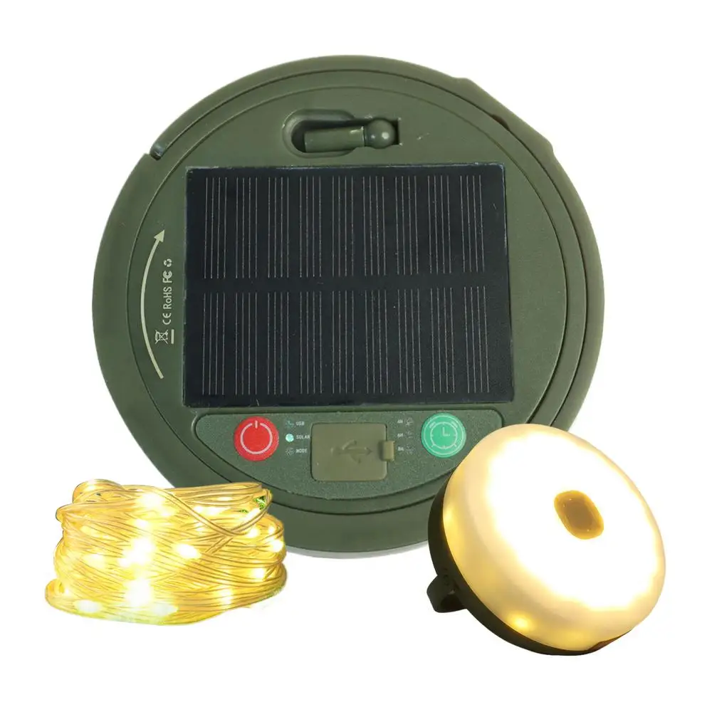 4 In 1 Camping Light 4 In 1 Rechargeable LED Lamp With 8 Modes Solar Lamp Waterproof Retractable String Lights For Awn Tent Yard