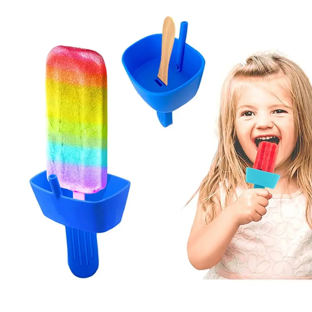 Dirtiness free Popsicle Protectors Silicone Ice Pop Guard Ice Cream Bracket Ice Cream Holder Drip Proof Popsicle Rack Anti-flow