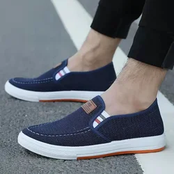 Men Casual Shoes Slip on Canvas Loafers Comfortable Walking Flats for Man Dude Non Slip Driving Soft Moccasins Sneakers Summer