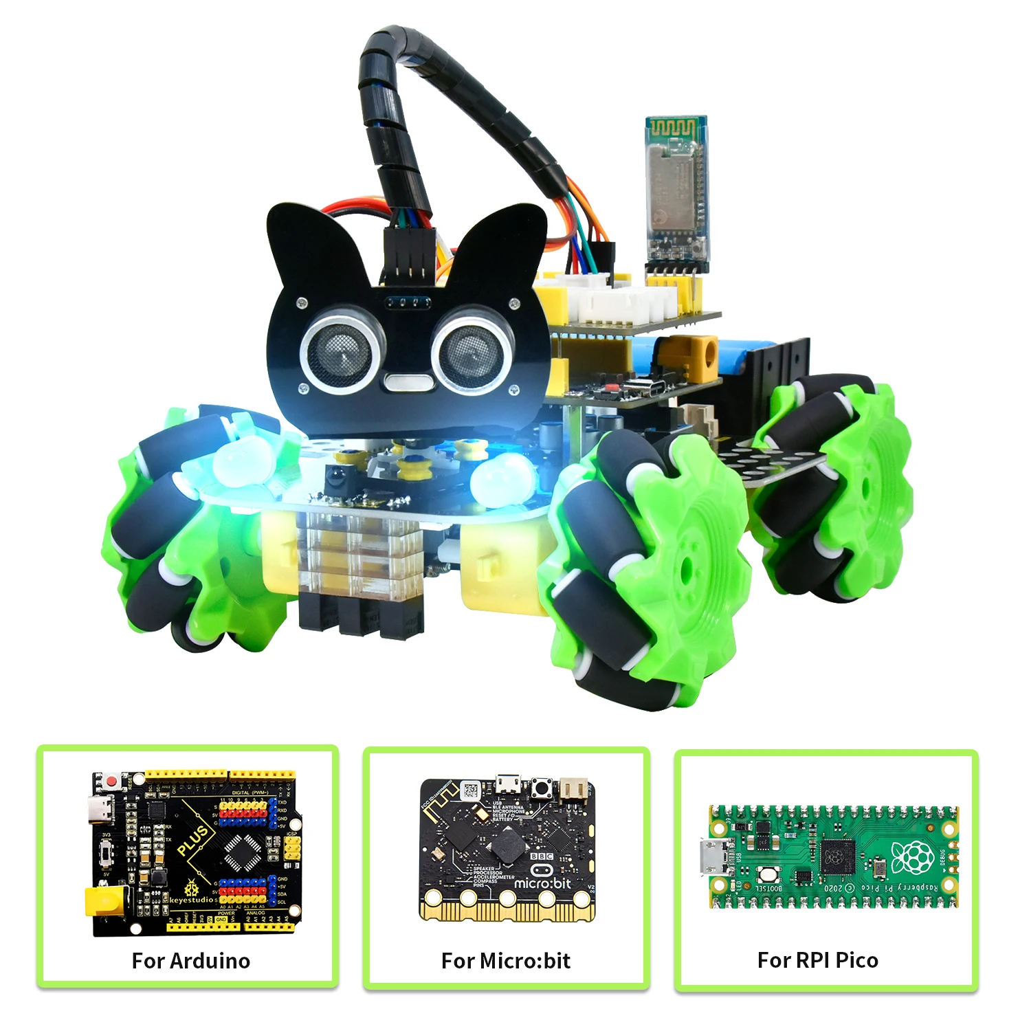 KEYESTUDIO STEM Programmable 4WD Mecanum Smart Robot Car For Arduino Robot&Microbit Robot&Raspberry Pi PICO Robot Educational