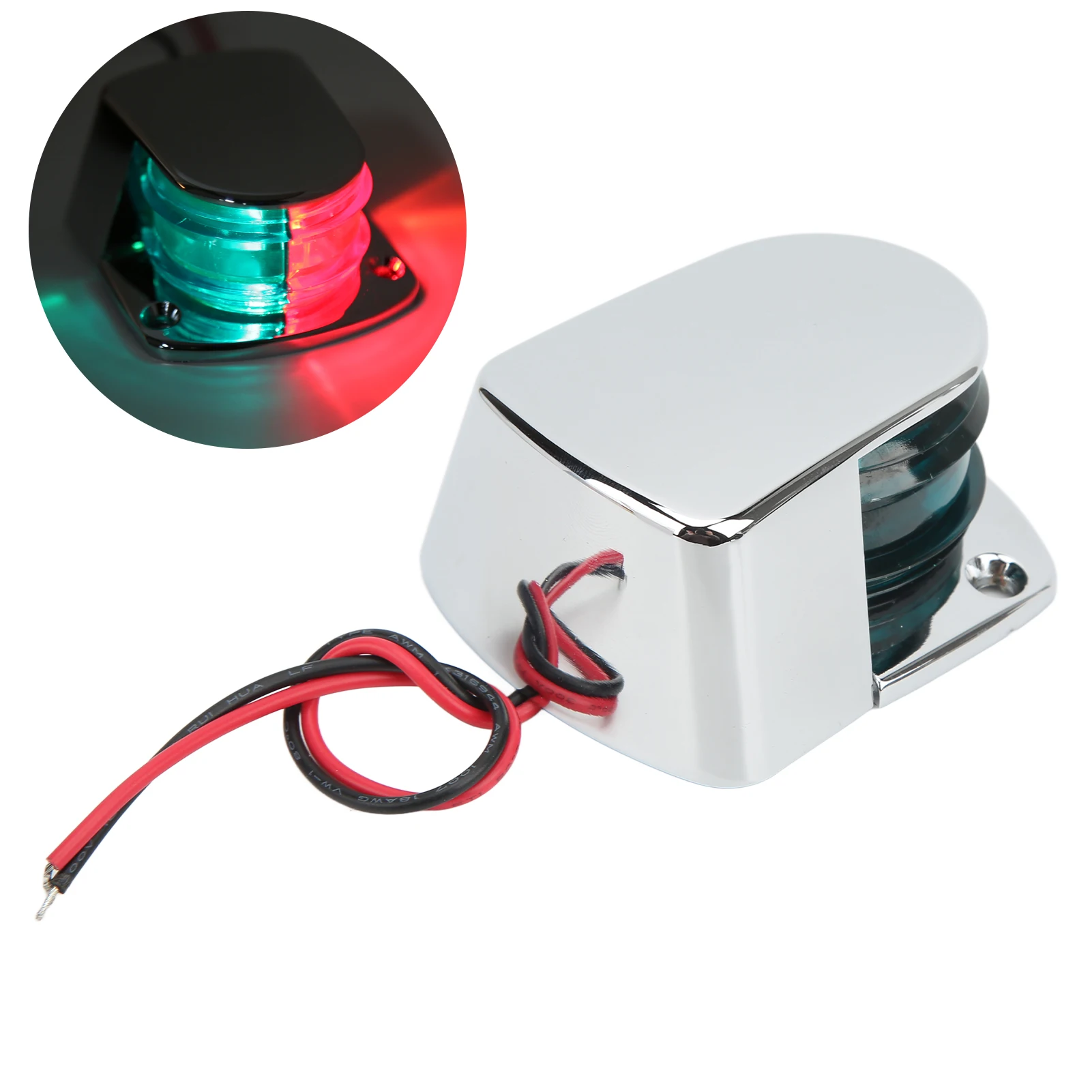 

Навигационный фонарь для лодки, светодиодный носовой светильник, красный, зеленый объектив, IP67, водонепроницаемый, видимость на 1 мили для яхт, парусных лодок, моторных лодок