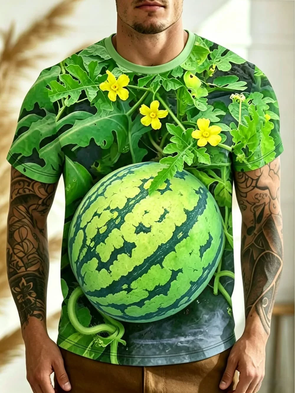 Funny Watermelon Plant T-Shirts Vegetable 3D Print Men Women Short Sleeve T Shirt Harajuku Y2k Top Oversized Tees Men's Clothing