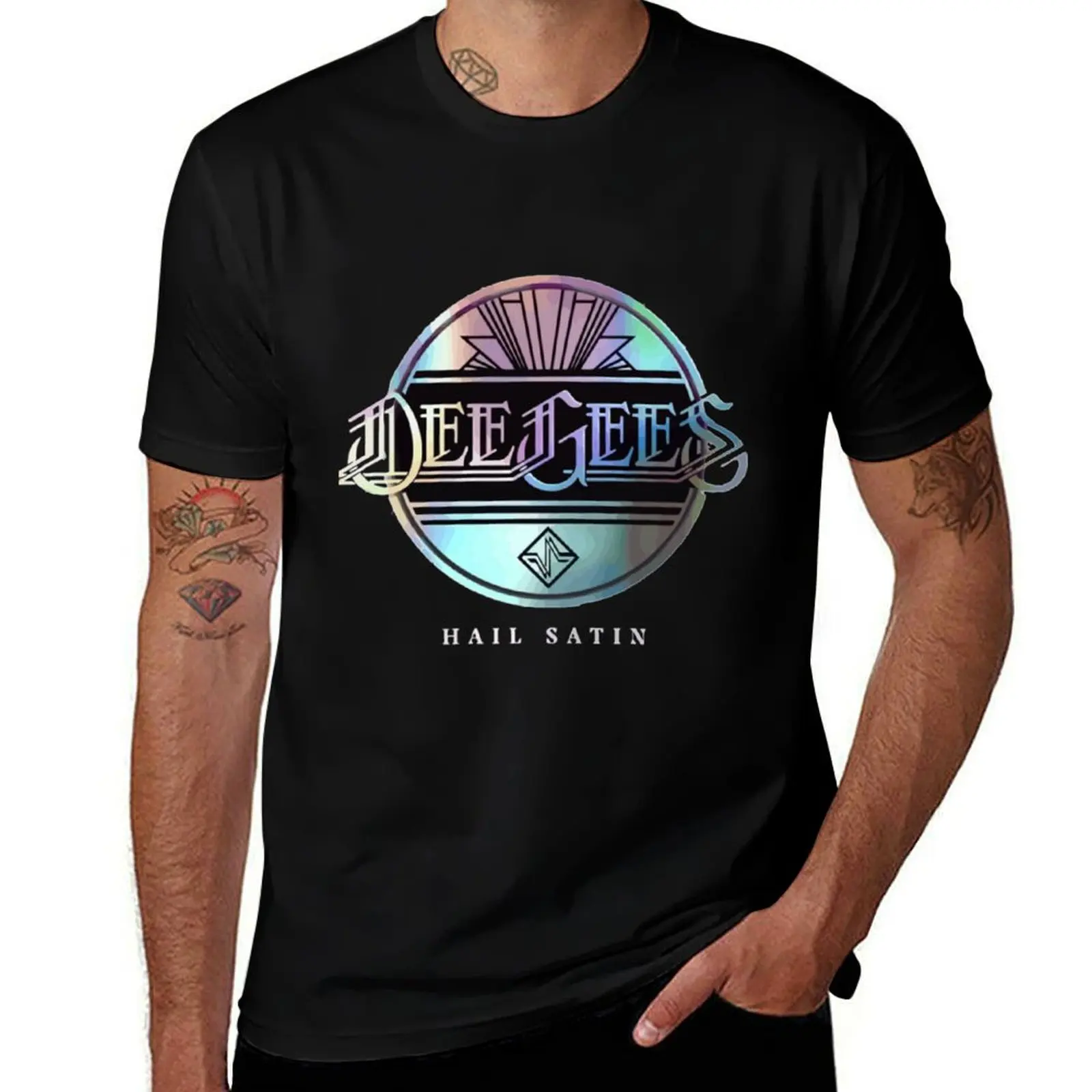 Hail Satin - Album CoverBee Gess Gift For Men Women T-Shirt Moisture Control Sports Tee T-Shirt