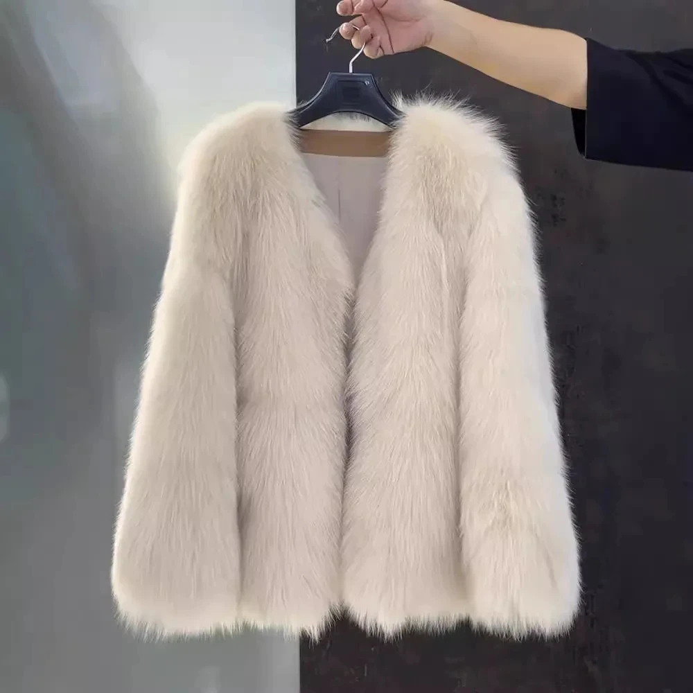 

Autumn And Winter Eco-friendly Fur Coat For Women Medium To long Thick And Warm Light Luxury Fox Fur Coat Versatile Fashionable