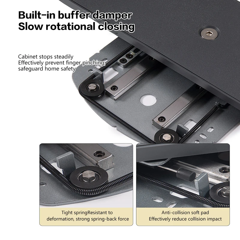Robust Premium Display Showcase 180 Degree Rotary Corner Cabinet Fitting With Damping Buffer And Hidden Slide Rail System