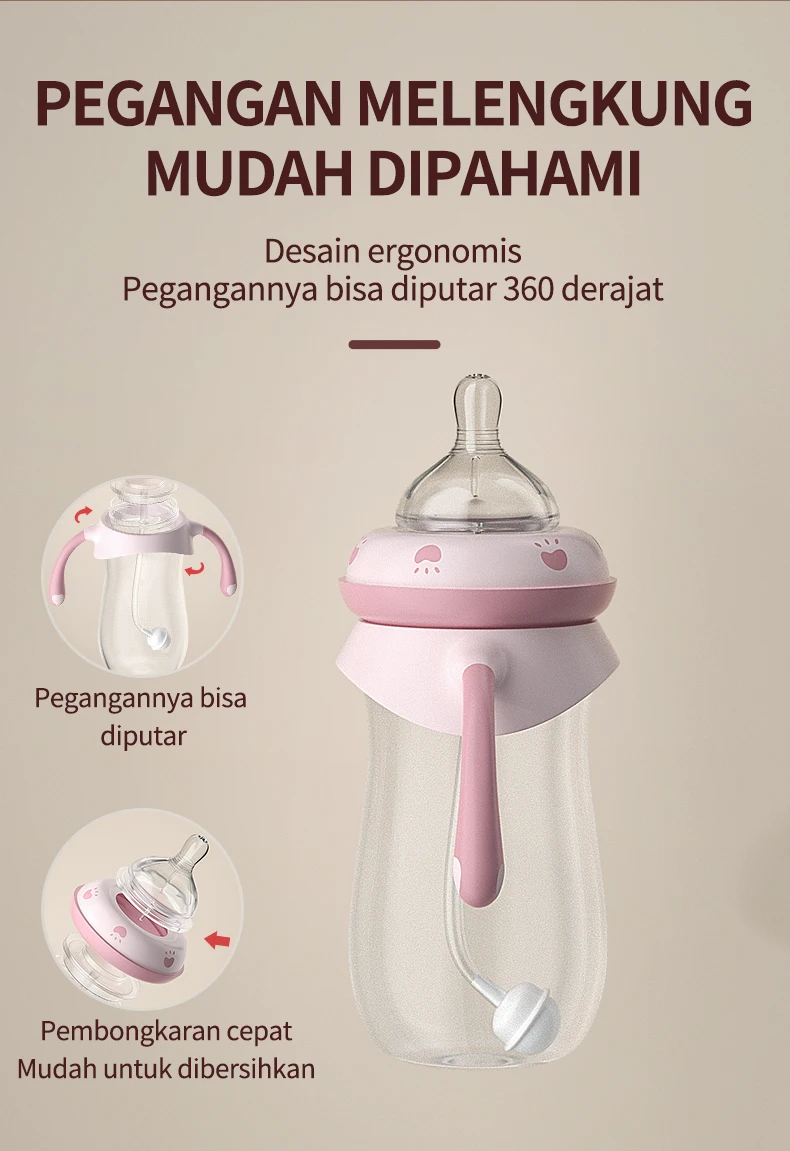 Oberni PP Material 270ml+330ml combination Baby Milk Bottle Promotion Product  Portable Anti Colic Feeding With Silicone  Nipple