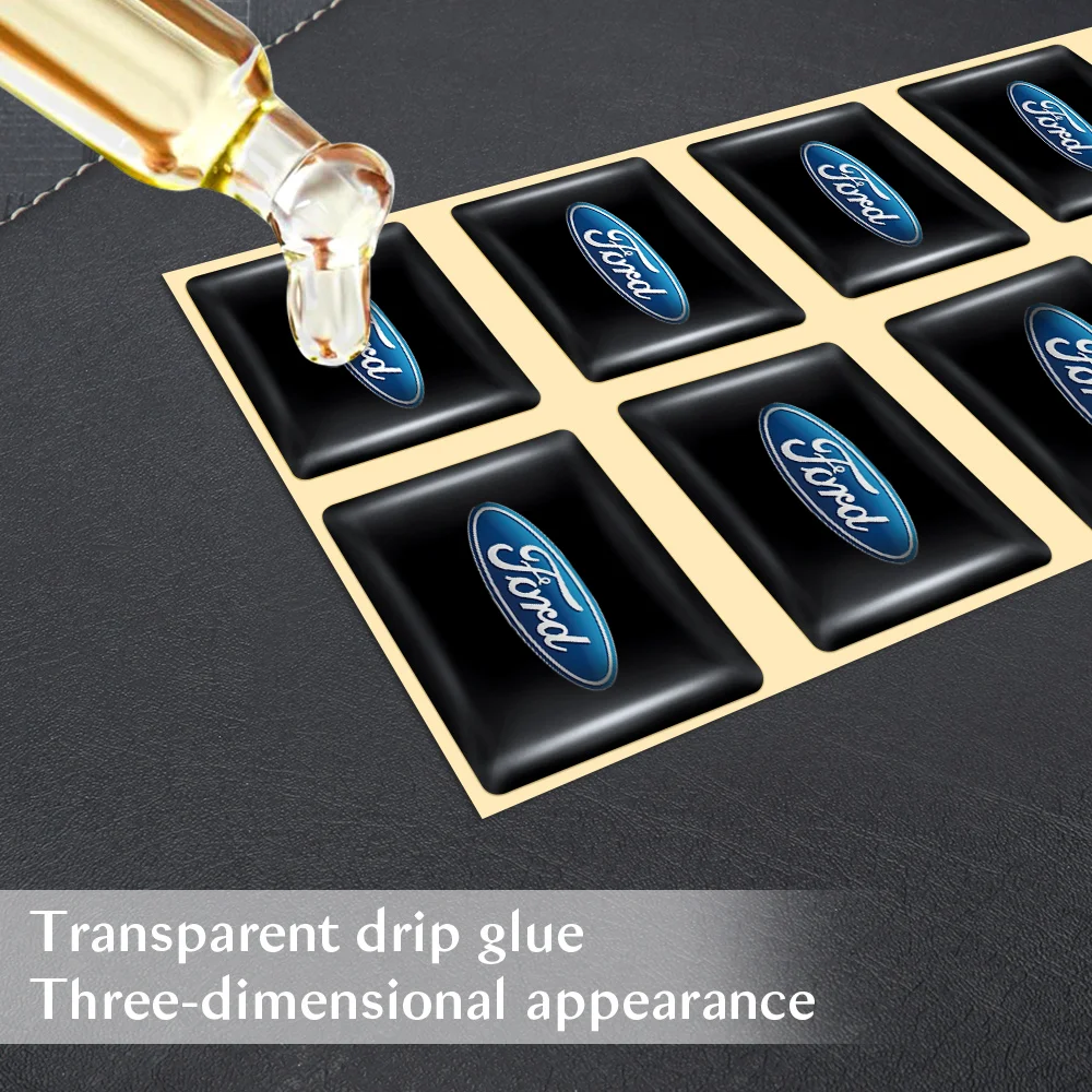 10pcs 3D Epoxy Resin Car Logo Sticker Badge Decoration Accessories Auto Styling For Ford Focus Mk2 ST Mustang Ranger Fusion Kuga view 5
