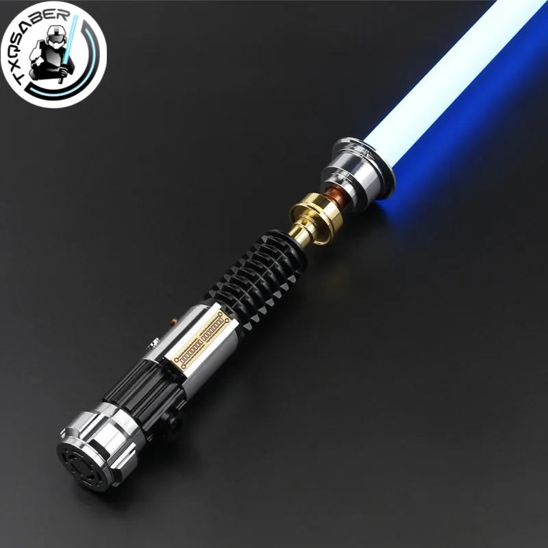TXQSABER Obi-Wan Kenobi Battle Weathering Smooth Swing Lightsaber Super RGB Metal Hilt Blade Heavy Dueling Lightsaber FOC Sword Cosplay Toys