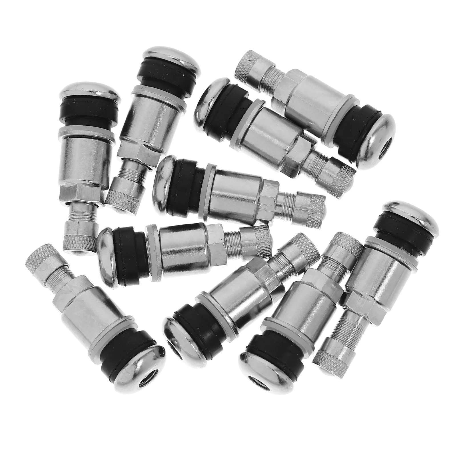 

10 Pcs Cars Tire Valve Bolt-in Valves Stems for Metal Stainless Steel Wheel Silver