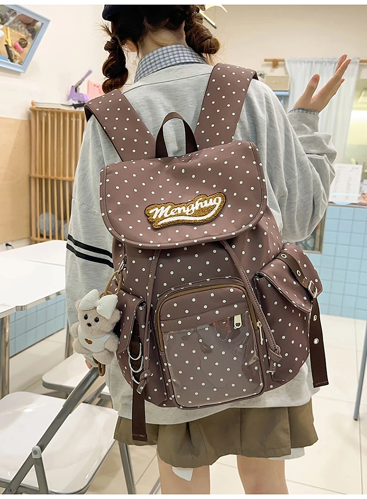 حقيبة ظهر أصلية يومية على طراز الكلية حقيبة كروس شفافة في الحرم الجامعي حقيبة ذات سعة كبيرة للسيدات