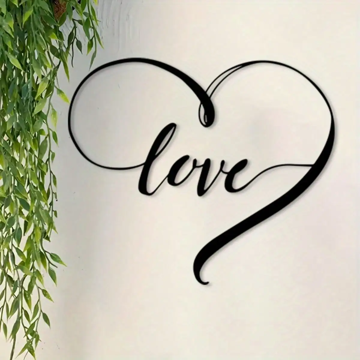Metal Wall Art Infinite Love Heart Script Iron Rustic Hanging Elegant Decor for Home Office Valentine Christmas Gift