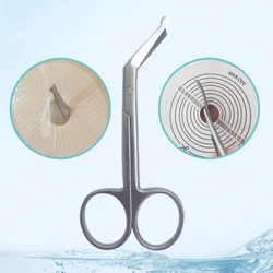 Ostomy Bags Scissors Round Head Curved Design For Prevent Puncturing Of The Bag Body Medical Scissors Stoma Care Accessories