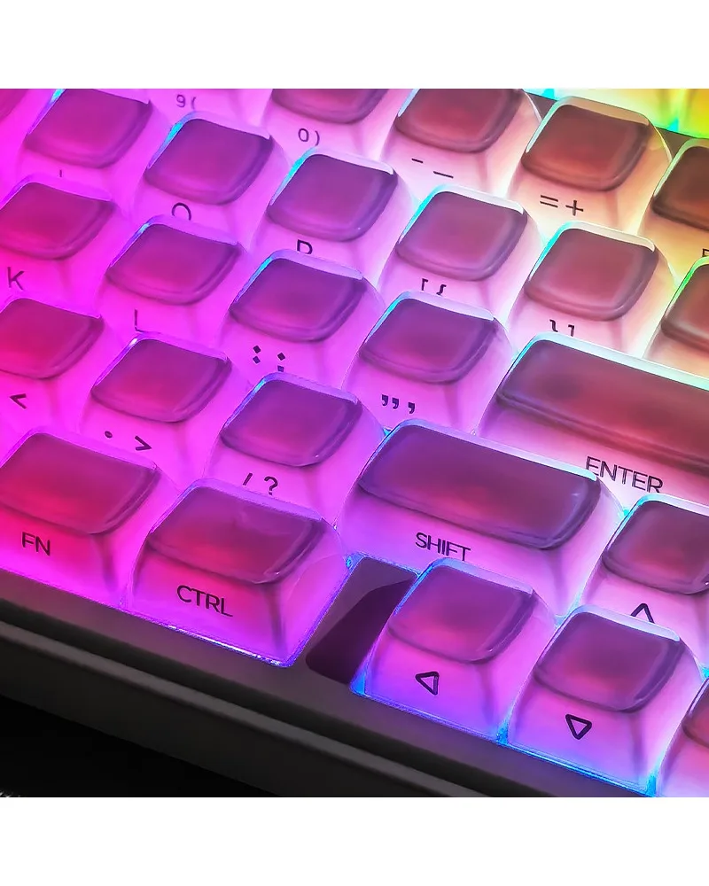 Pink keycap MDA height small full set of 130 keys PC transparent magnetic axis keyboard