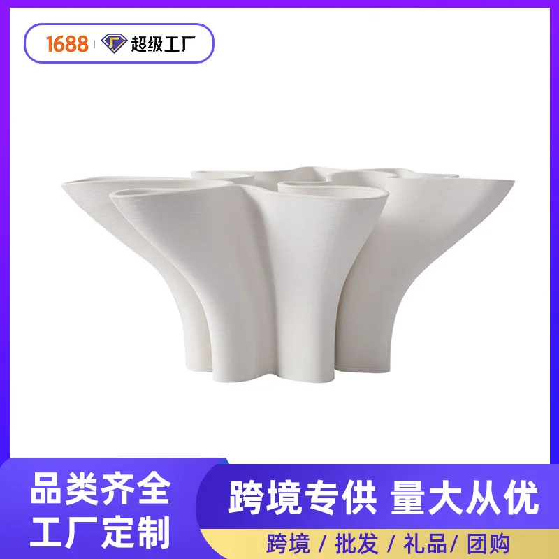 3D printing ceramic vase foreign trade ornament high-end white office decoration