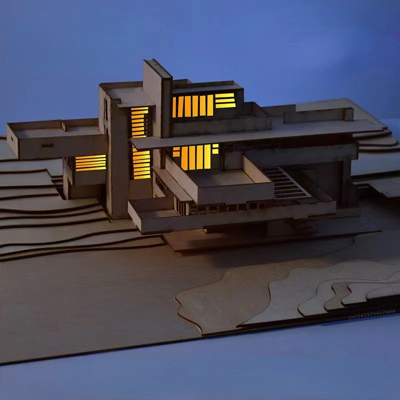 

Модель в масштабе 1/150 Fallingwater для виллы, архитектурная модель «сделай сам», модель сцены, строительный песок, материал стола (материал посылка)