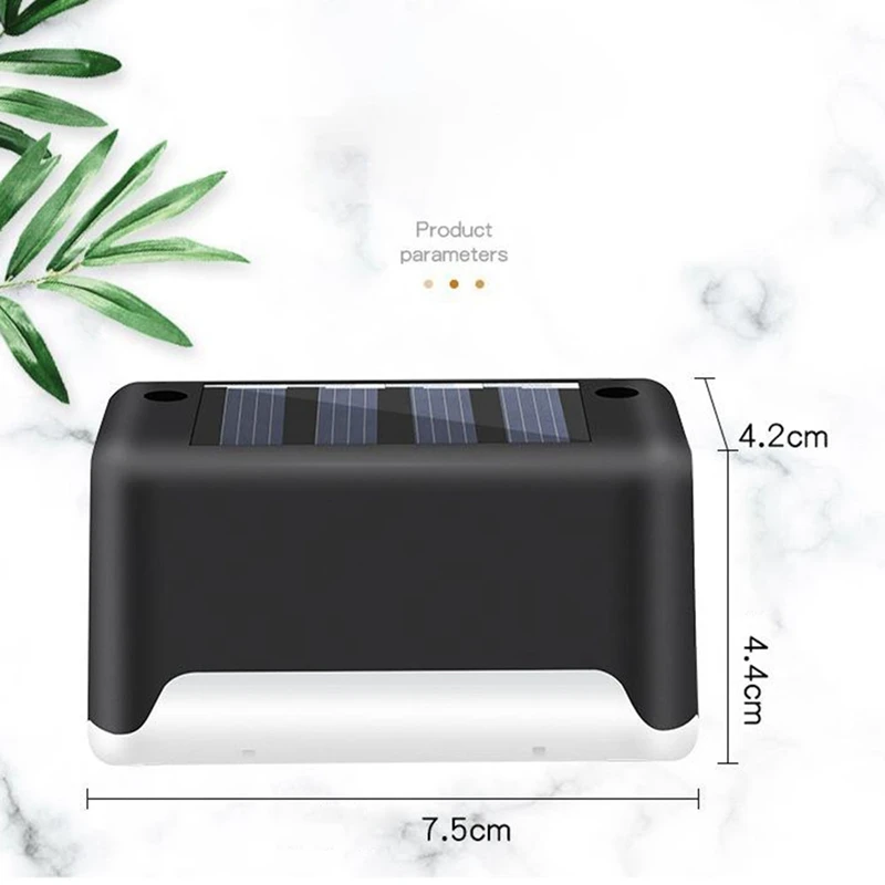 8-teiliges Außentreppen-Solarlicht, wasserdicht, für den Garten, Stufenlampe, Zaun, Weg, Hof, Terrasse, Garten, Dekor, Rasen, LED, warmes Licht