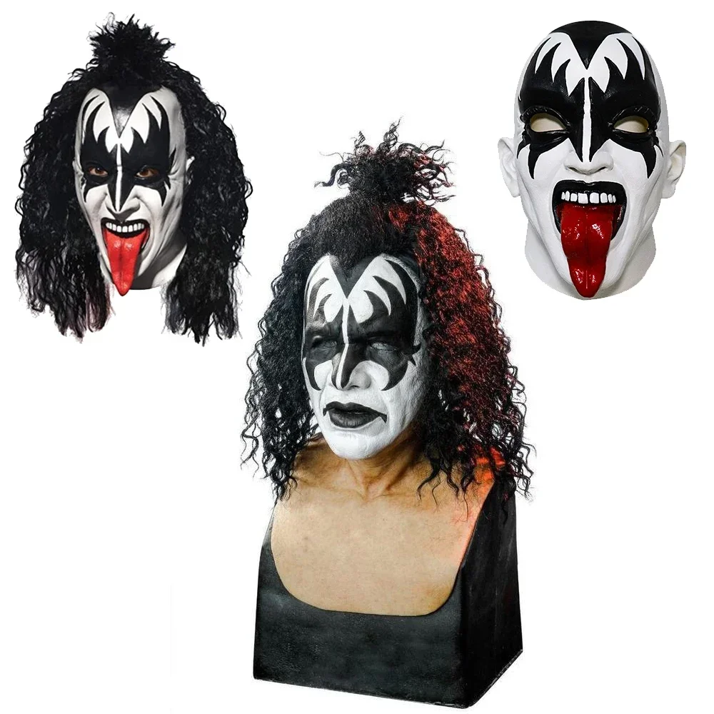 The Demon Cos Masks Kiss Gene Simmons Helmet Latex Mascaras Deluxe Halloween Mascarillas Face Masques