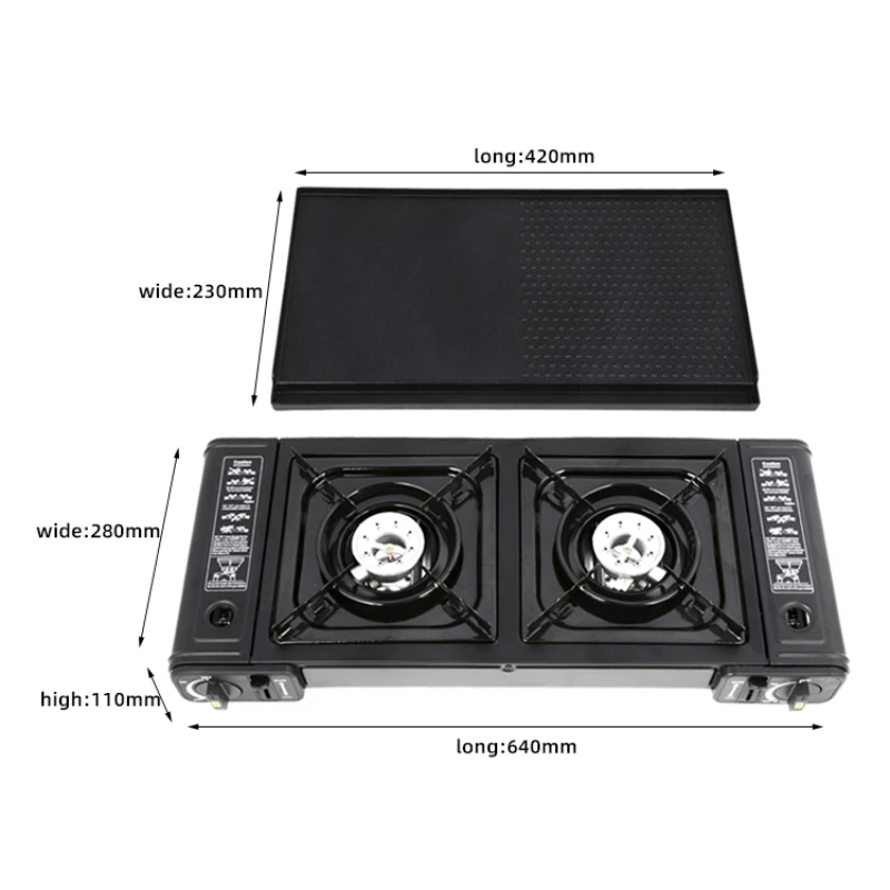 

2 Aluminium Die-Cast Alloy Burners Gas Stove For Boating Camping