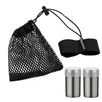 Camping Seasoning Bottle 2X Small Pepper Shaker With Lid Stainless Travel Salt Container With Storage Bag For Outdoor Cooking