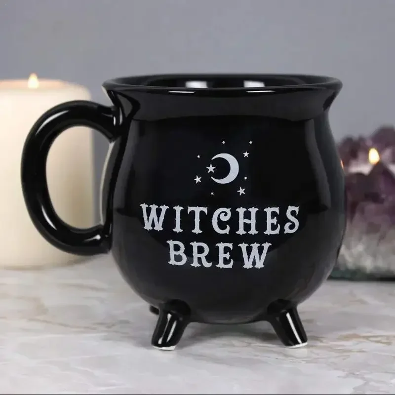 Kreative Halloween Desktop Hexen topf Kaffeetasse schwarz Keramik Kaffeetasse Halloween Atmosphäre nach Hause Wohnzimmer Dekoration Geschenk