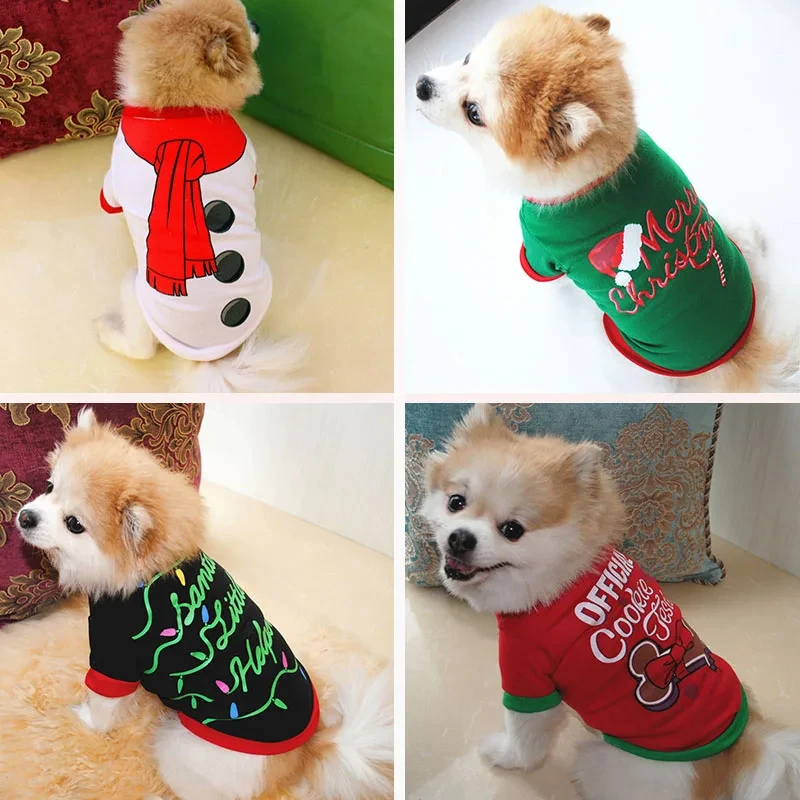 Ropa de Navidad para perros pequeños y medianos, disfraz para Chihuahua, camisa cálida para perros Yorkshire, Año Nuevo