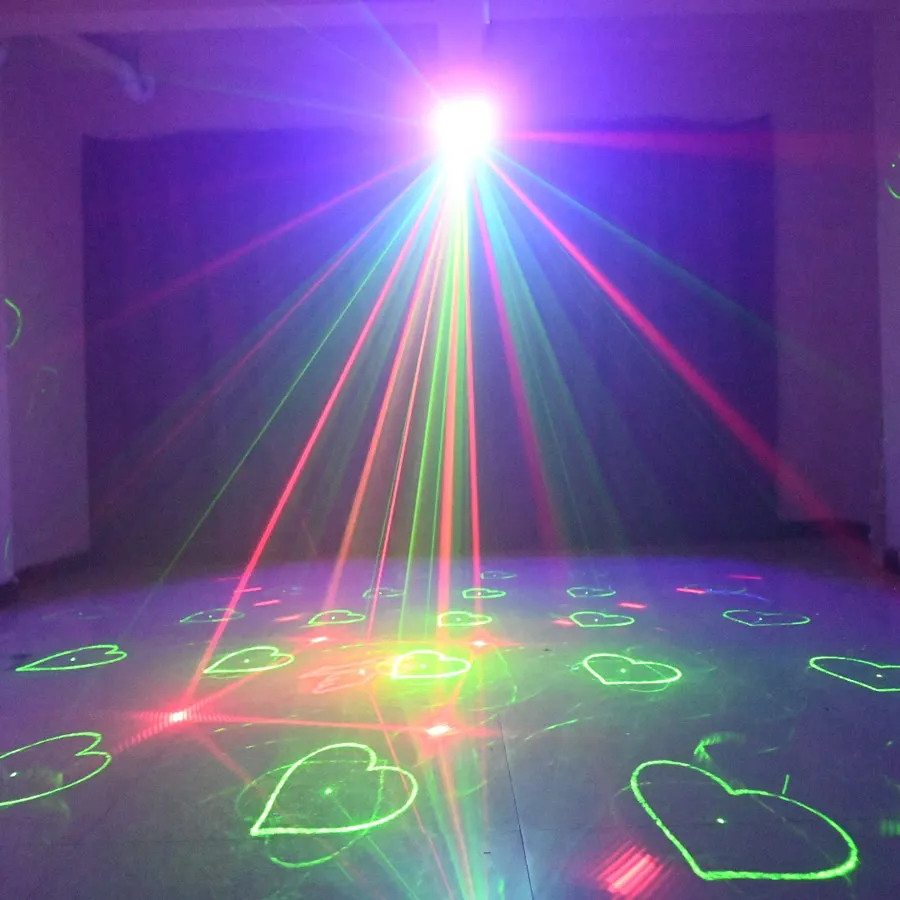 6IN1 RGB Water Wave DJ Disco Light Strobe UV RG Laser 60 Patterns Projector Dyed Stage Lighting DMX KTV Party Dance Lamp X603