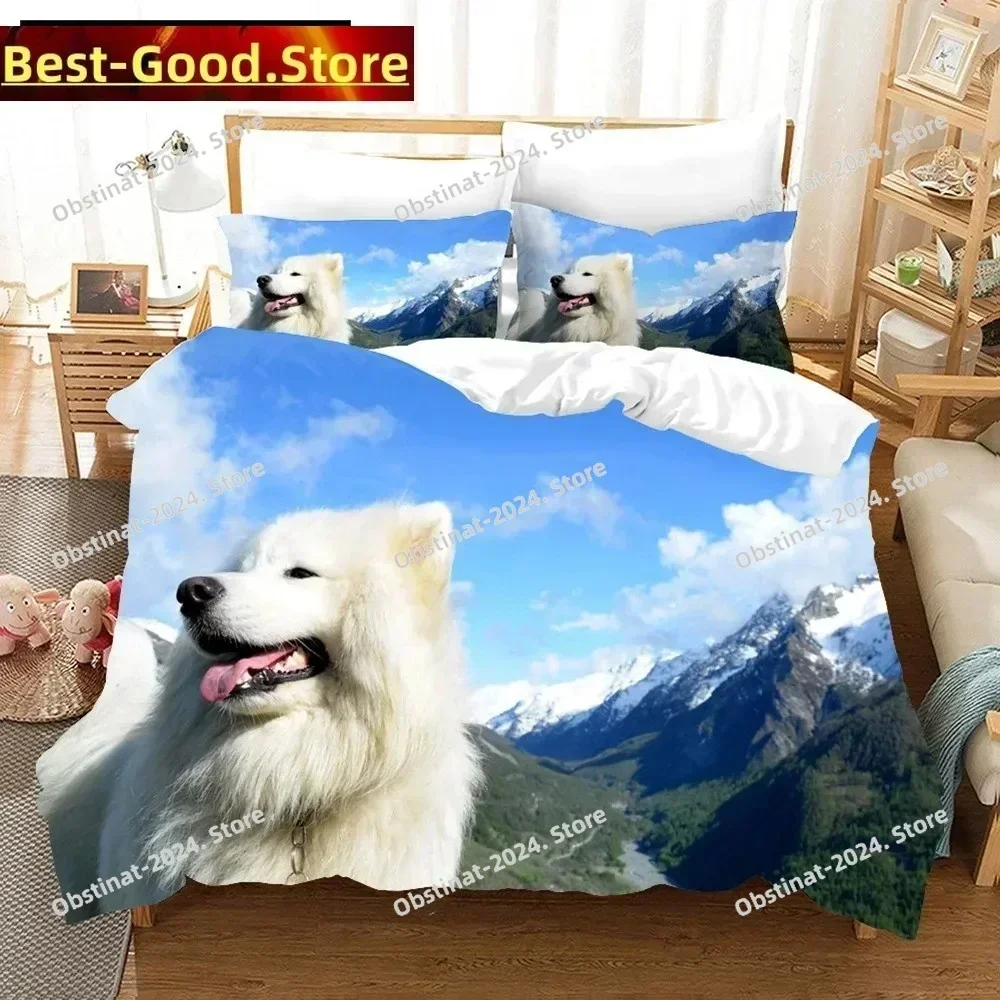 2025 3D Samoyed Cute Dog Bedding Sets Duvet Cover Set With Pillowcase Twin Full Queen King Bedclothes Bed Linen