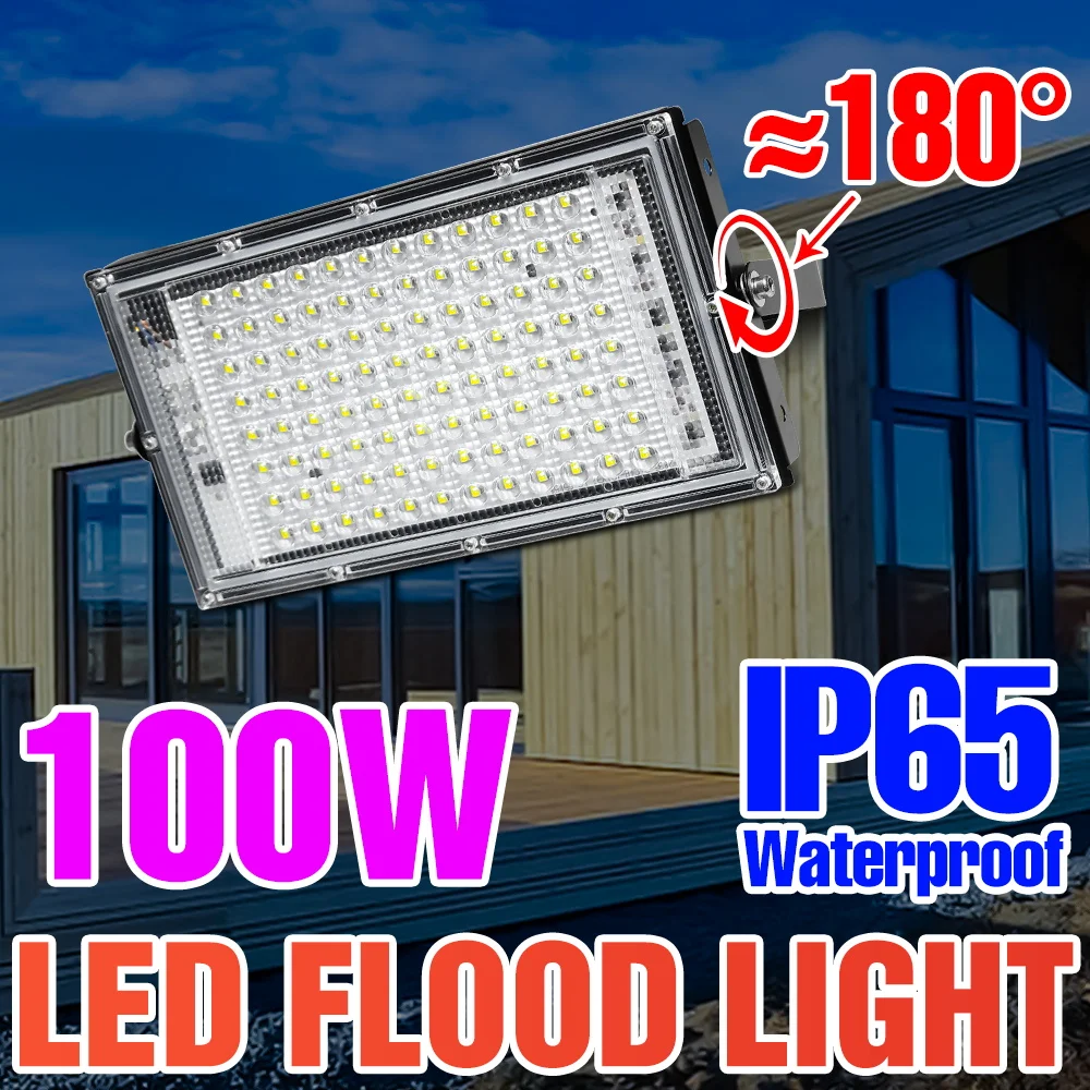 

Flood Light Led 220V Spotlight Outdoor Foco Led Waterproof IP65 Garden Lamp Projecteur 100W Wall Landscape Lighting Projector