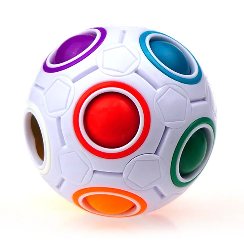 Creative Spheric Magic Cube Rainbow Ball Plastic Magic Ball Puzzle Children Educational Learning Luminous Cuberubik Fidget Toys