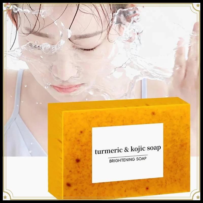 1/2/3Pcs  Turmeric Hand Made Soap, Lemon Kojic Acid Soap, Shower and Facial Soap Body Care image 6
