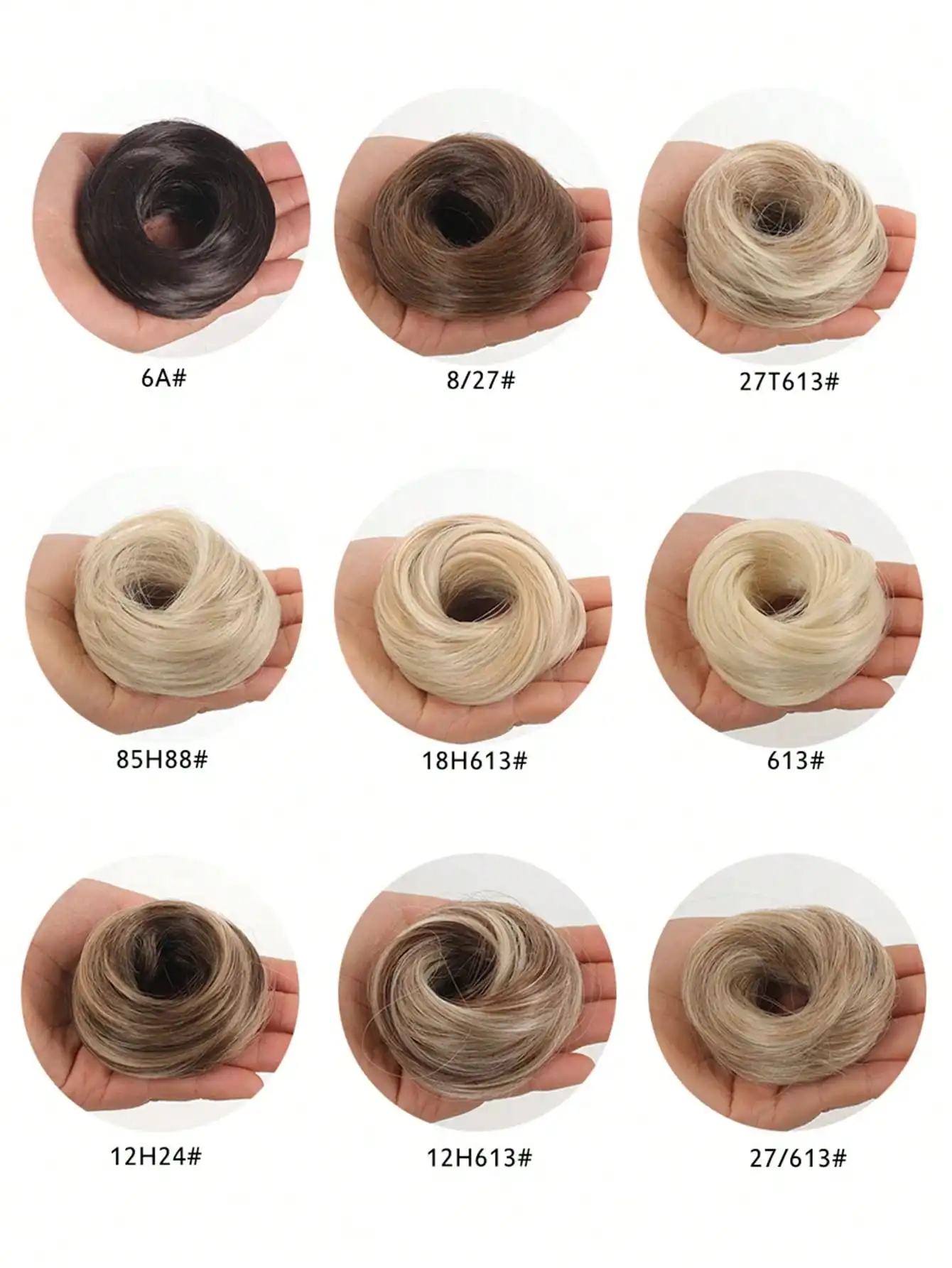JINKAILI Synthetic Chignon Elastic Rubber Band Fake Hair Bun Clip in on Hair Tail Extension Updo Hair Piece Ponytail For Women