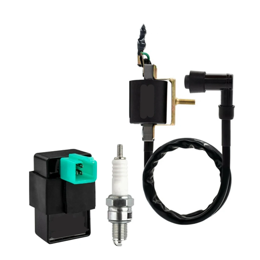 

5 Pin AC CDI Box + Ignition Coil + Spark Plug for 50cc 70cc 90cc 110cc 125cc Dirt Bikes Quad ATV Scooter Go Kart