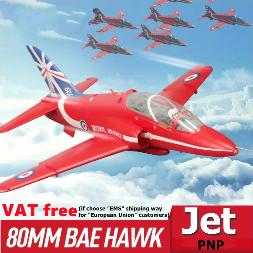 FMSRC RC Airplane 80mm Ducted Fan EDF Jet Bae Hawk Red Arrow 6CH with Flaps Retracts PNP Hobby Model Plane Aircraft Avion