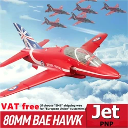 FMSRC RC Airplane 80mm Ducted Fan EDF Jet Bae Hawk Red Arrow 6CH with Flaps Retracts PNP Hobby Model Plane Aircraft Avion