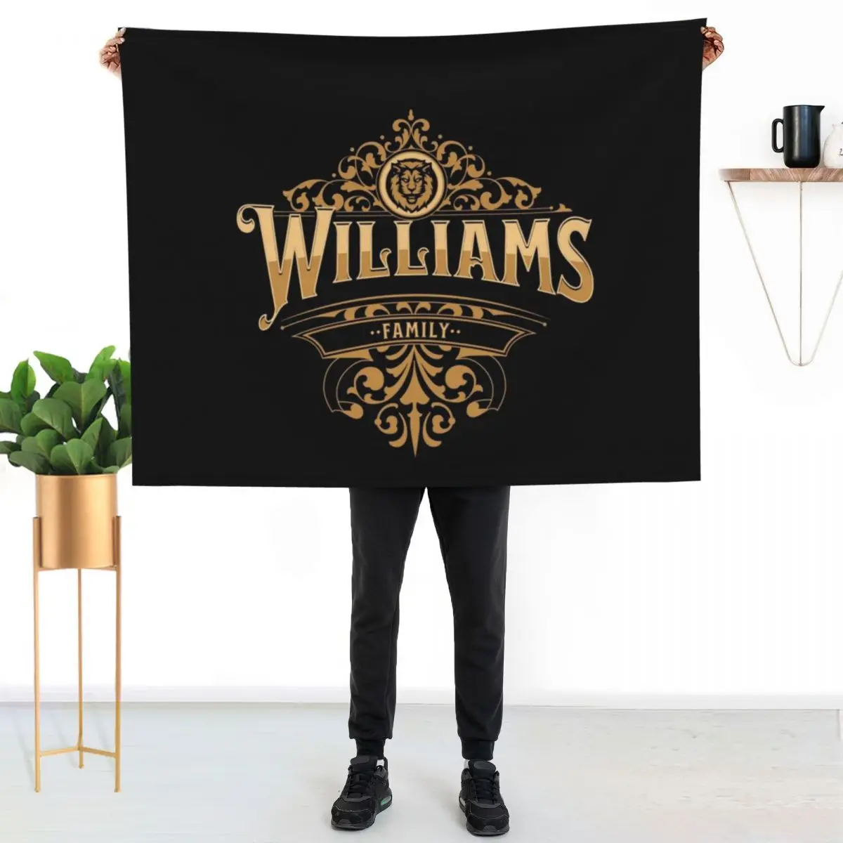 Williams Family Coat of Arms or Crest Williams Throw Blanket Quilt Summer Beddings Travel Decoratives Polar Blankets