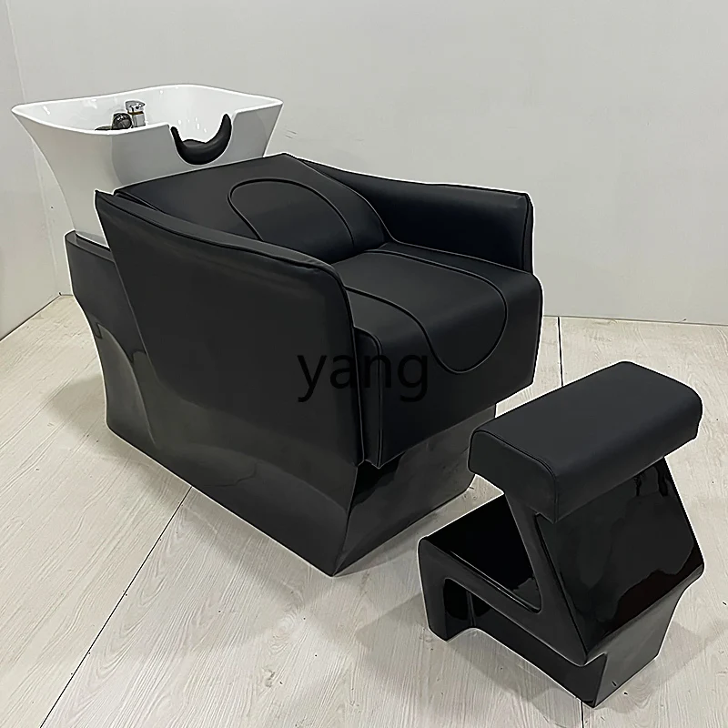 ZWS Flushing Bed Hair Saloon Dedicated Lying Half Hairdressing Affordable Luxury Style FRP Ceramic Basin Shampoo Chair