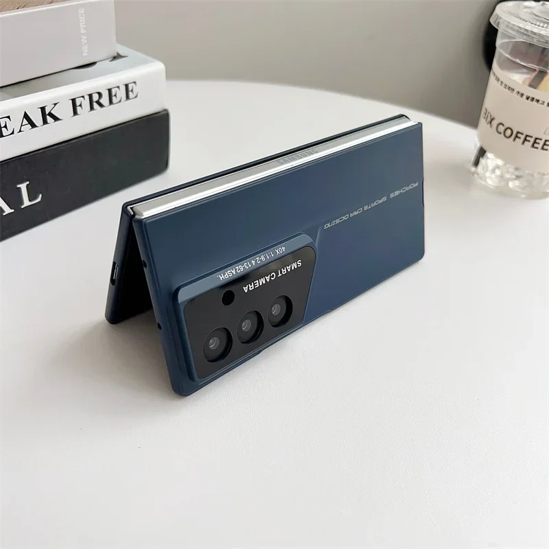 Luxury Hard PC Phone Cover For Samsung Galaxy Z Fold 6 5 4 5G Fold7 With Screen Glass Film Shockproof Anti-drop Protection Case