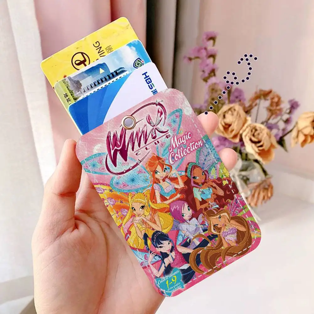 Cartoon W-Winx Niedlicher C-Club Schlüsselanhänger mit Ausweiskartenhalter, Buspass- und Essenskarten-Schutzhülle für Sicherheit – Detail 7