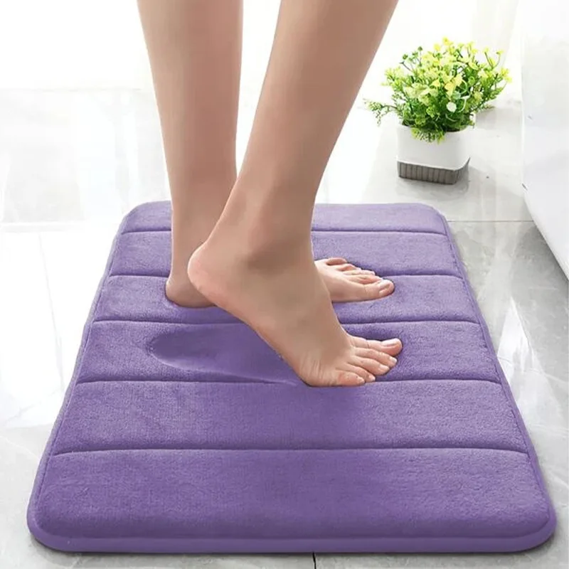 1PC Home Soft Bath Mat Super Absorbent Bathroom Carpets Rugs Soft Memory Foam Floor Bedroom Toilet Floor Shower Rug Home Decor