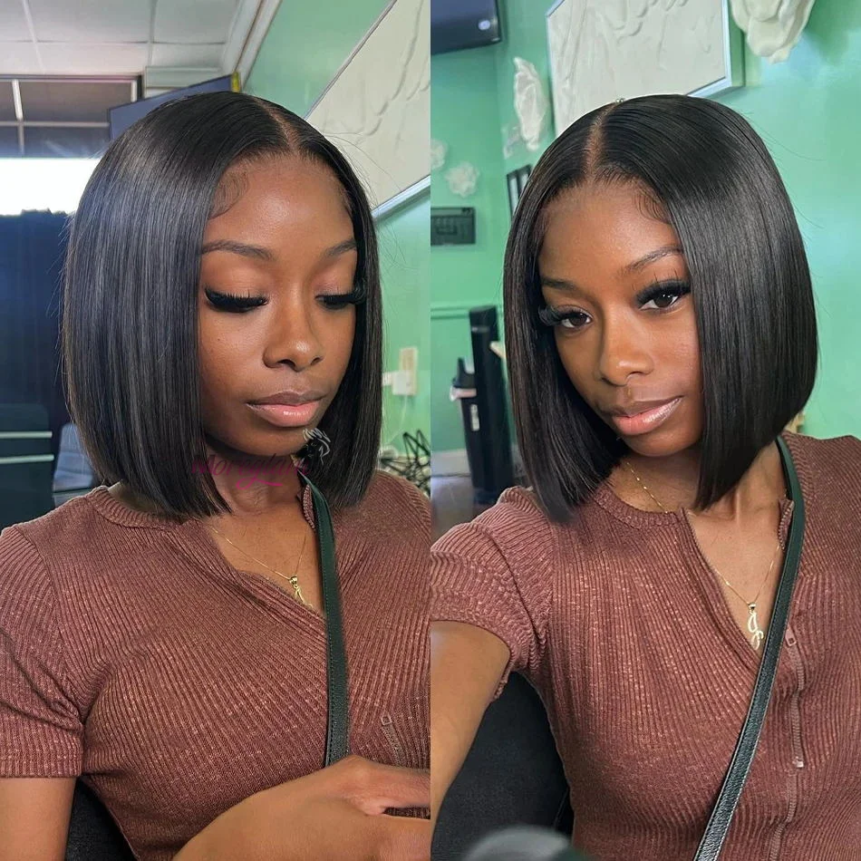 Super Double Drawn BOB Glueless Bone Straight Vietnamesische Haarperücken 8 Zoll 13x4 Lace Frontal Perücke 2x6 4x4 5x5 Closure Perücke – Detail 5
