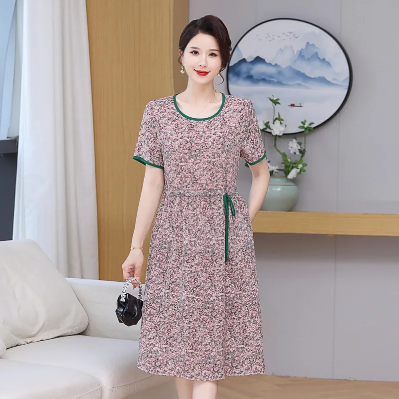 

Summer Women Boho Floral V-Neck Midi Dress Summer Fashion Light Beach Maxi Sundress 2024 Korean Elegant Bodycon Party Dress