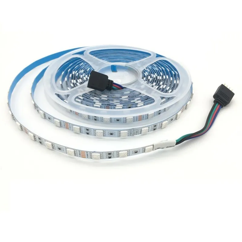 DC 5V 12V 24V 5M SMD 5050 RGB LED Strip Narrow side 6mm width PCB 60LEDs/M Flexible Light Tape Not waterproof LED Bar