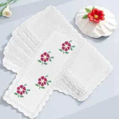 

10pcs Cross Stitch Bookmarks Blank Diy Embroidery Materials Fabric Sewing Crafts Kit For Readers Writers Students Portable